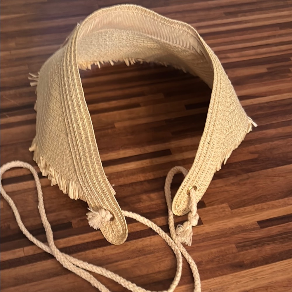 Stylish Cream Straw Visor - Picture 4 of 4